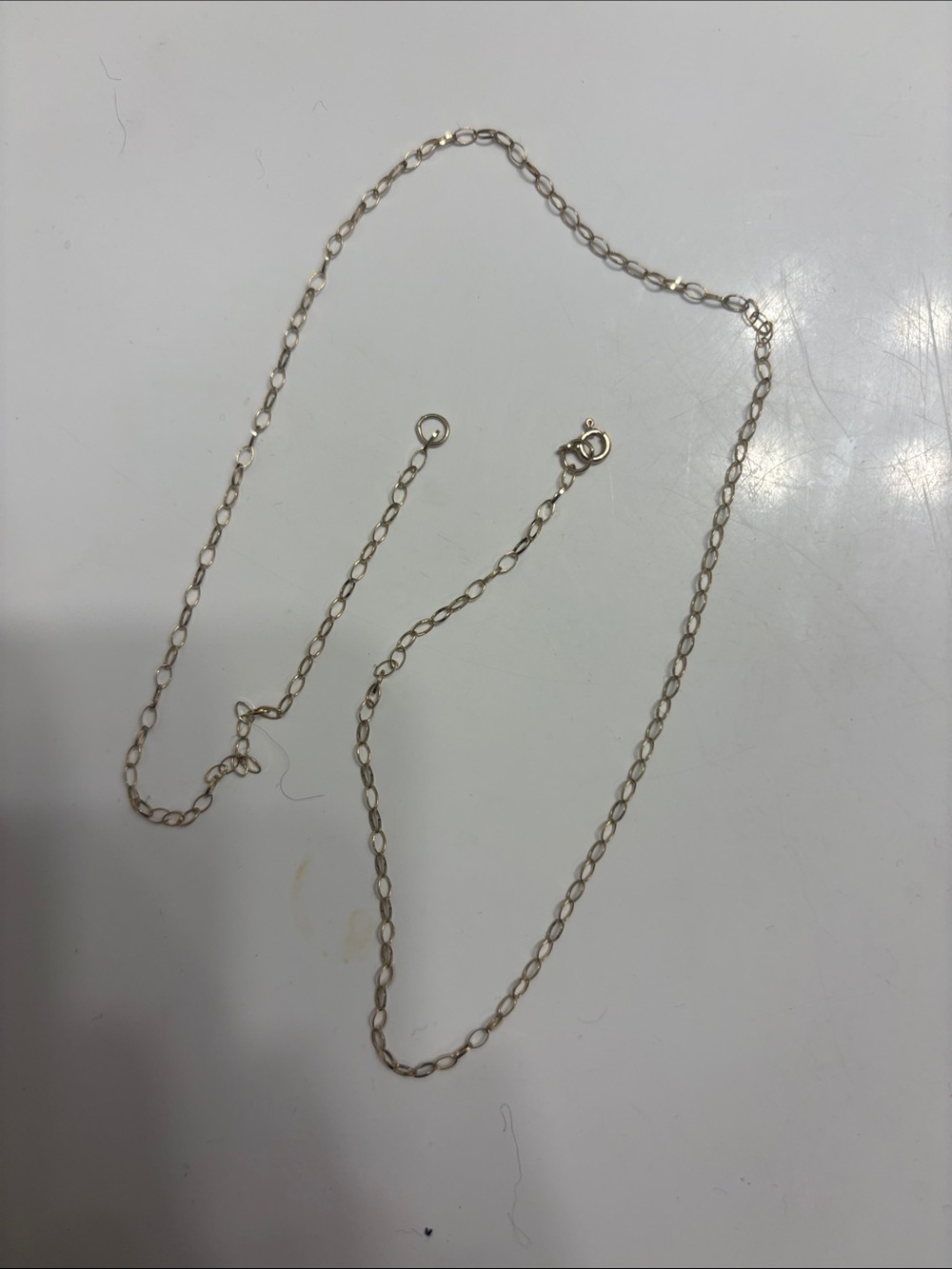 Delicate 9k gold oval Link Necklace for Women
